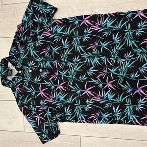 Tropical Leaf Print Men's Polo Shirt golf polo